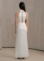 Load image into Gallery viewer, Twist Open back Gown Gown in White