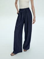 Load image into Gallery viewer, Chambray High Waist Pants in Navy
