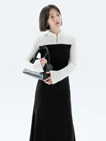 Load image into Gallery viewer, Lace Duo Pankou Dress in Black