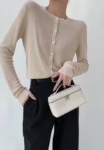 Load image into Gallery viewer, Classic Cardigan in Beige