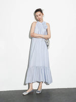 Load image into Gallery viewer, Rose Detail Tent Maxi Dress in Blue