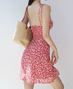 Load image into Gallery viewer, Canaria Floral Tie Strap Mini Dress in Red