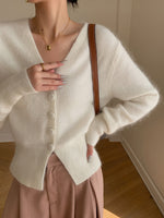 Load image into Gallery viewer, Wool Blend Cardigan in White