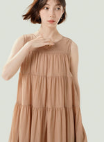 Load image into Gallery viewer, Tiered Tank Tent Dress in Latte