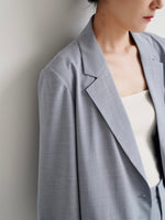 Load image into Gallery viewer, Midi Sleeve Summer Blazer in Blue