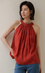 Load image into Gallery viewer, Ribbon Tie Sleeveless Top in Red