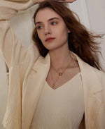 Load image into Gallery viewer, Double Chain Square Pendant Necklace