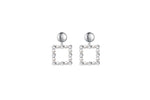 Load image into Gallery viewer, Square Drop Diamante Pearl Earrings