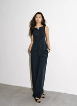 Load image into Gallery viewer, Tencel Vest // Trousers Set in Navy