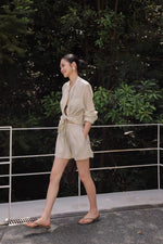 Load image into Gallery viewer, Tencel Blend Shirt // Shorts Set in Beige