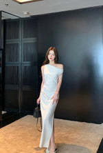 Load image into Gallery viewer, Toga Slit Stretch Dress in Cream