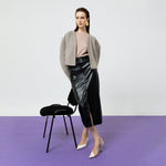 Load image into Gallery viewer, Dahlia Faux Leather Midi Skirt in Black