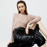 Load image into Gallery viewer, Dahlia Faux Leather Midi Skirt in Black