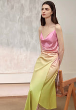 Load image into Gallery viewer, Ombre Drape Wrap Cami Dress in Pink/Yellow