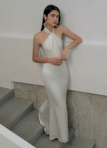 Load image into Gallery viewer, Twist Open back Gown Gown in White