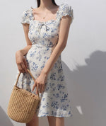 Load image into Gallery viewer, Procida Floral Blouson Mini Dress in White