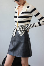 Load image into Gallery viewer, A-Line Faux Leather Mini Skirt in Black