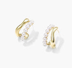 Load image into Gallery viewer, Duo Loop Pearl Earrings