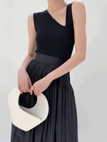 Load image into Gallery viewer, Asymmetric V Tank Top in Black