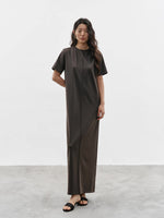 Load image into Gallery viewer, Line Maxi Tee Dress in Grey