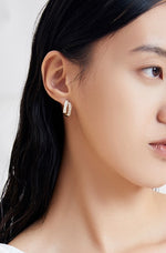 Load image into Gallery viewer, Double Curve Plate Stud Earrings