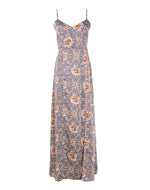 Load image into Gallery viewer, Floral Criss Cross Back Maxi Dress in Grey