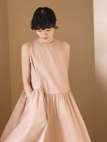 Load image into Gallery viewer, Drop Waist Tie Back Midi Dress in Pink