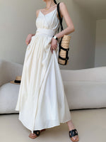 Load image into Gallery viewer, Cami Wrap Pocket Maxi Dress in Cream