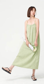 Load image into Gallery viewer, Textured Bead Cami Strap Pocket Maxi in Green
