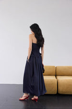 Load image into Gallery viewer, Bustier Top // Pocket Skirt Set in Navy