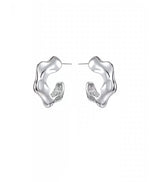 Load image into Gallery viewer, Wavy C Hoop Earrings