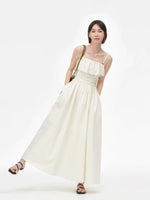 Load image into Gallery viewer, 2-Way Bustier Pocket Maxi Dress in Cream