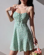 Load image into Gallery viewer, Sage Floral Mini Dress in Green