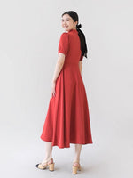 Load image into Gallery viewer, Valentina A-line Cheongsam Dress in Red