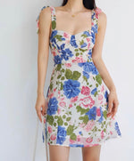 Load image into Gallery viewer, Lanzarote Floral Tie Strap Mini Dress in Print