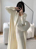 Load image into Gallery viewer, Light Knit Tie Maxi Cardigan in Cream