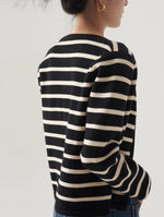 Load image into Gallery viewer, Wool Blend Striped Cardigan in Cream