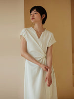 Load image into Gallery viewer, 2-Way Textured Tie Dress in White