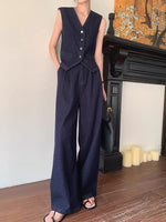 Load image into Gallery viewer, High Rise Wide Leg Relaxed Jeans in Navy