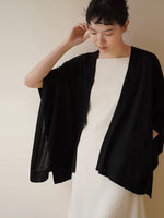 Load image into Gallery viewer, Light Knit Poncho Cardigan in Black