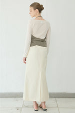Load image into Gallery viewer, Korean Cotton Maxi Skirt in Cream