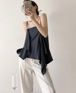 Load image into Gallery viewer, Side Drape Camisole Top in Grey