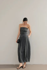 Load image into Gallery viewer, Bustier Top // Pocket Skirt Set in Grey
