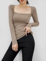 Load image into Gallery viewer, Ribbed Square Top in Latte