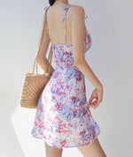 Load image into Gallery viewer, Cies Floral Tie Strap Mini Dress in Pink