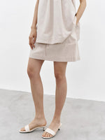 Load image into Gallery viewer, Pleated Top // Mid Skirt Set in Beige