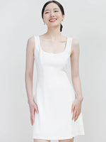 Load image into Gallery viewer, Tailored Stretch Tulip Dress in White