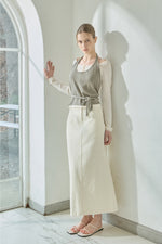 Load image into Gallery viewer, Korean Cotton Maxi Skirt in Cream