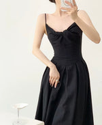 Load image into Gallery viewer, Twist Pocket Cami Maxi Dress in Black