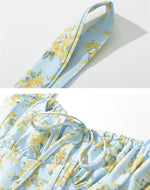 Load image into Gallery viewer, Astura Sweetheart Floral Slit Dress in Blue